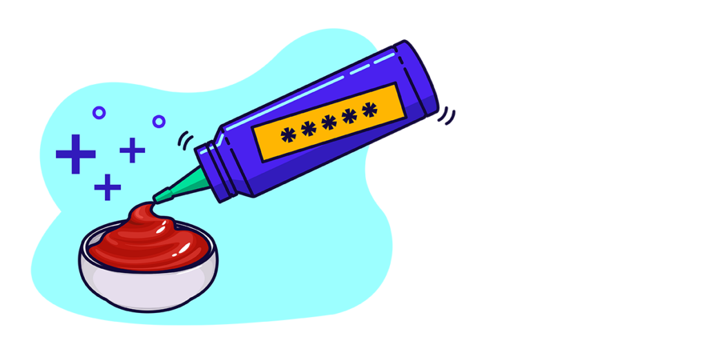 A password protected sauce being poured into a bowl